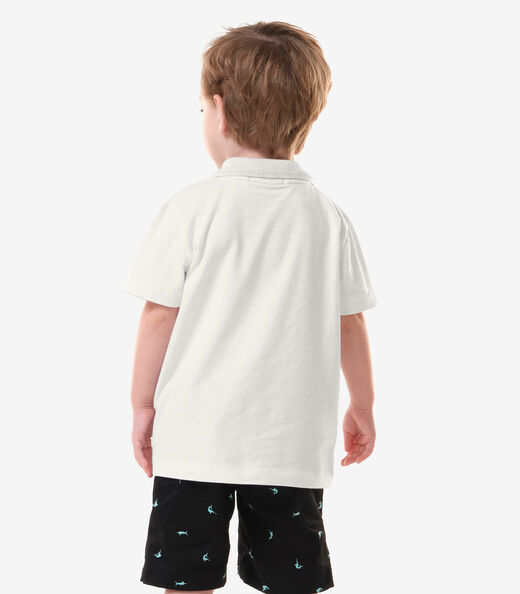 Conjunto Infantil Polo Com Bermuda Trick Nick Branco