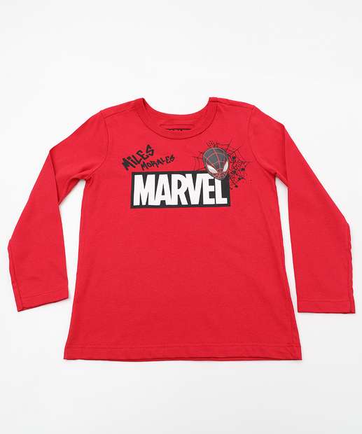 Camiseta Infantil Homem Aranha Marvel Tam 4 a 10 Vermelho