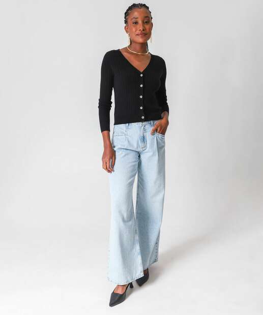 Cardigan Feminino Botões Marisa Preto