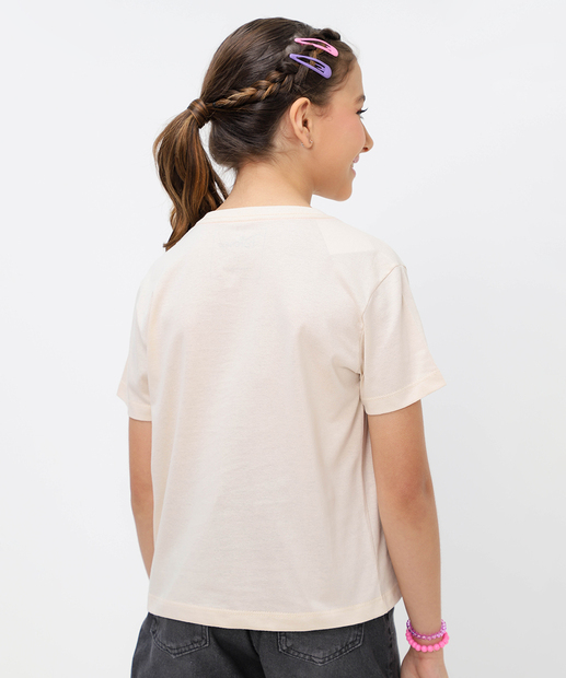 Blusa Juvenil Stitch Disney Tam 10 a 16 Bege