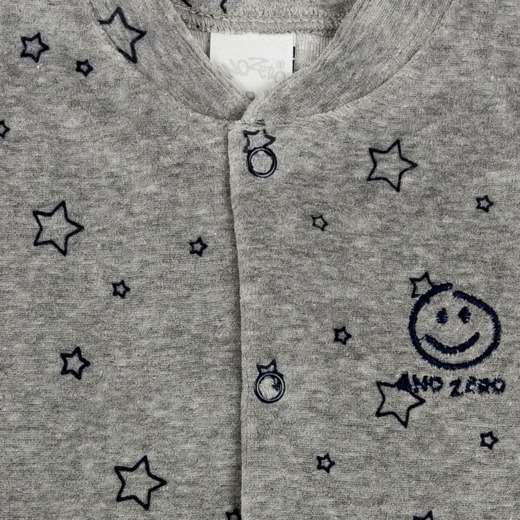 Macacão Bebê Menino Plush Estampado e Listrado Kit Macacão Plush Menino 3 Peças