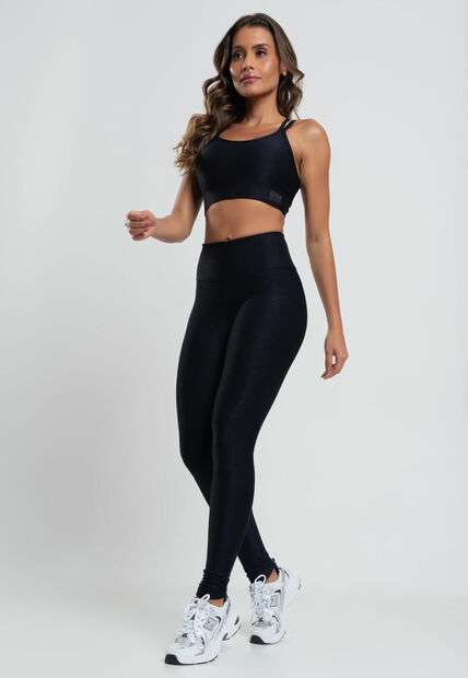 Image_Calça Legging Suplex Canelada Brilho Básica Preto Salvatore Fashion
