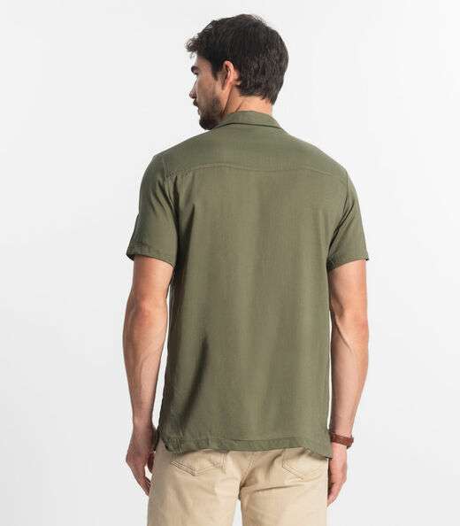 Camisa Masculina Viscolinho Diametro Verde