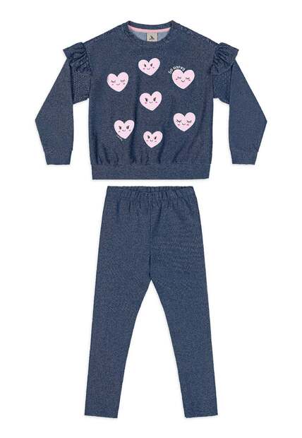 Conjunto Blusão Hearts Calça Legging Quimby