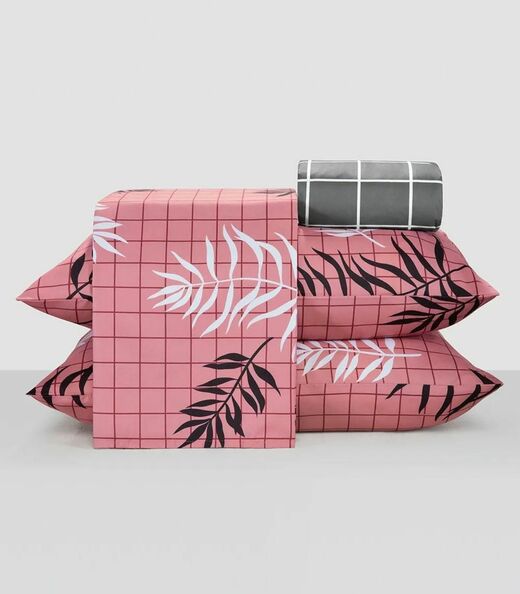 Image_Jogo De Cama 200 Fios Queen 4 Peças Lar E Lazer Rosa