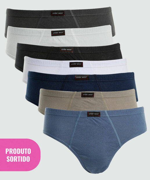 Kit Sortido 7 Cuecas Masculina Slip Marisa