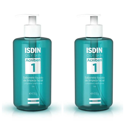 Image_Kit com 2 Unidades de Isdin Oily Skin Sabonete Líquido Facial Acniben 416g
