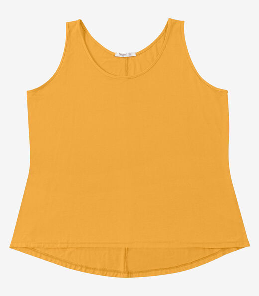 Regata Feminina Plus Size Secret Glam Amarelo