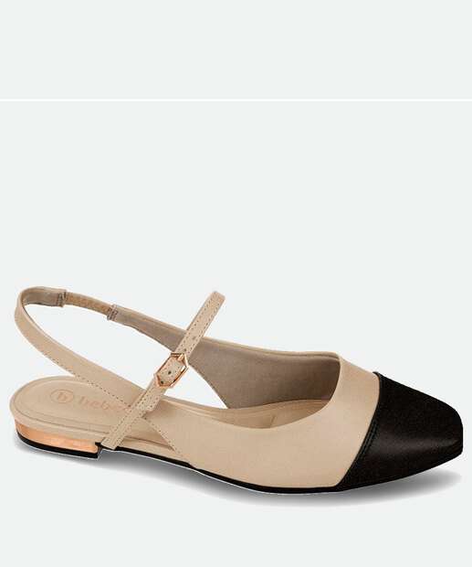 Sapatilha Feminina Slingback Bico Redondo Bebecê 
