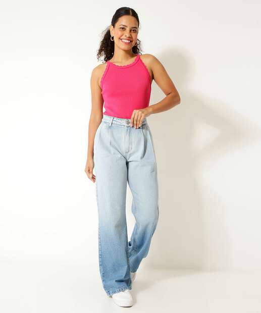 Calça Jeans Wide Leg Feminina Marisa
