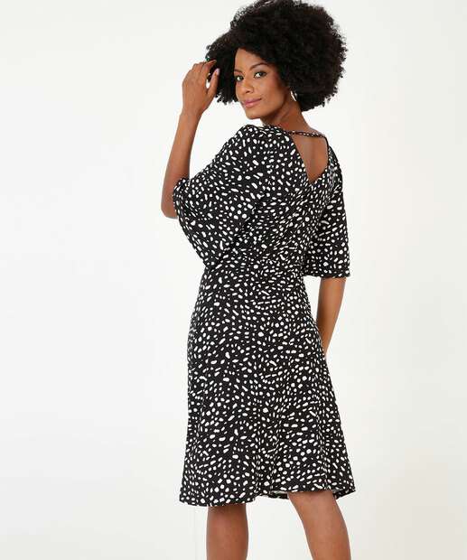 Vestido Feminino Estampado Manga 3/4 Marisa