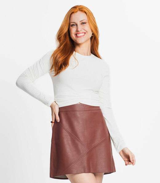 Image_Blusa Feminina Em Ribana Canelada Rovitex Bege