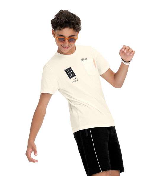 Camiseta Juvenil Masculina Com Bolso Minty Bege