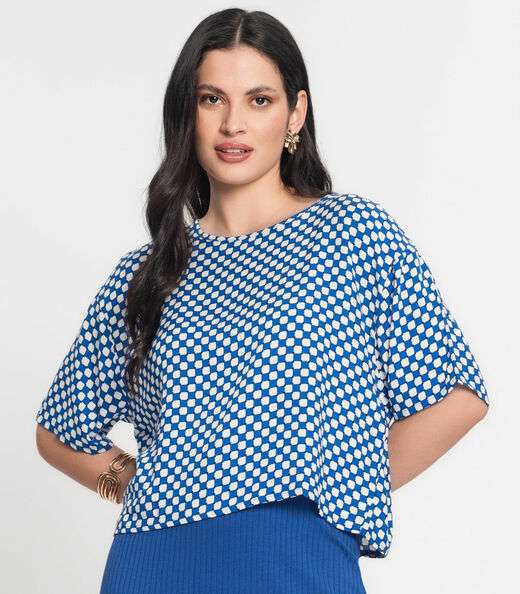 Blusa Feminina Estampada Infinita Cor Azul
