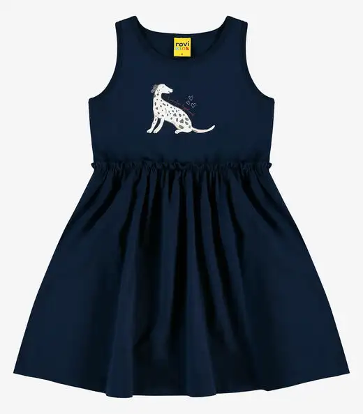Image_Vestido Infantil em Meia Malha Rovi Kids Azul
