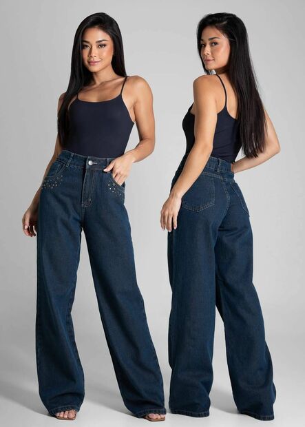 Calça Jeans Sawary Wide Leg Petit - 282397
