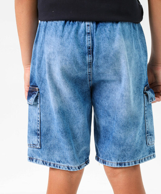Bermuda Jeans Cargo Infantil Marisa TAM 4 a 10