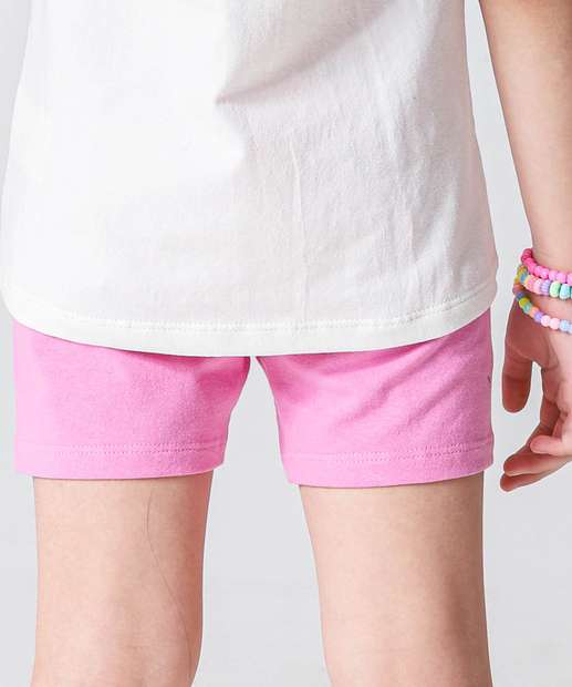 Conjunto Infantil Estampa Flores Marisa Tam 4 a 10 Amarelo