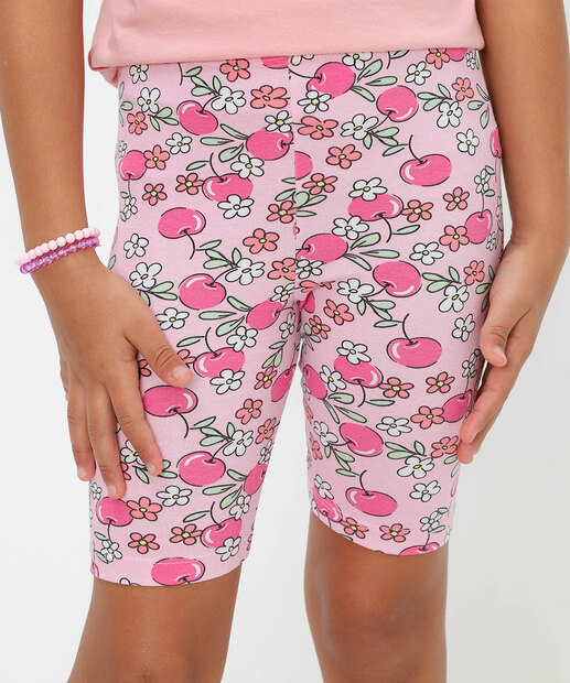 Bermuda Infantil Ciclista Cereja Marisa Tam 4 a 10 Rosa