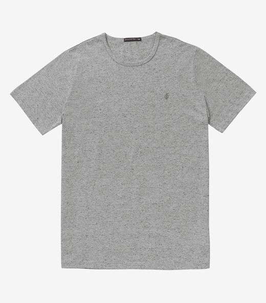 Camiseta Masculina Básica Malha Botonê Diametro Cinza