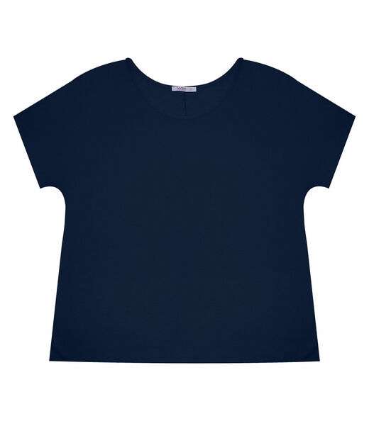 Image_Blusa Manga Curta Feminina Plus Size Secret Glam Azul