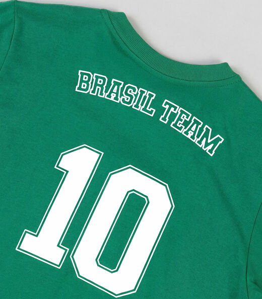 Camiseta Masculina em Cotton Leve Brasil Select Verde