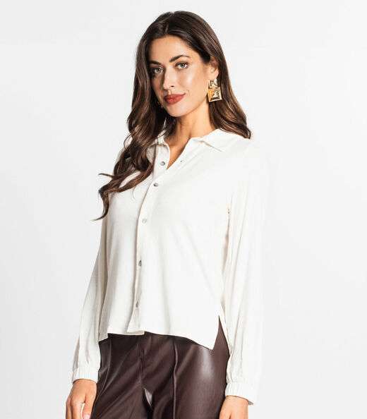 Camisa Manga Longa  Com Botões Endless Bege