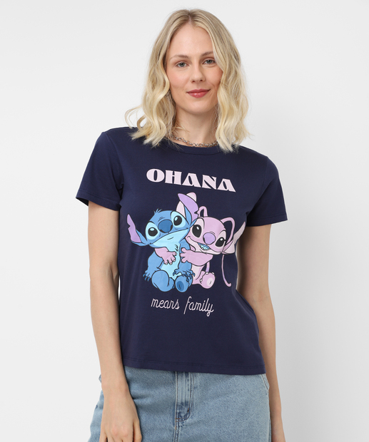 Image_Blusa Feminina Estampa Stitch E Lilo Manga Curta Azul