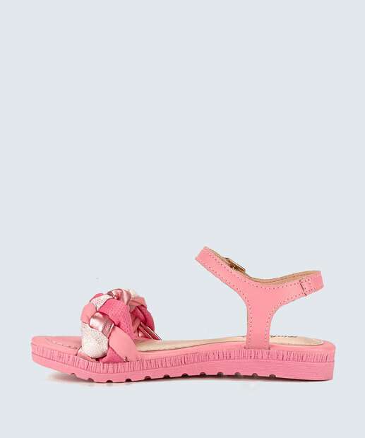 Sandália Infantil Tiras Trançadas Pink Cats 