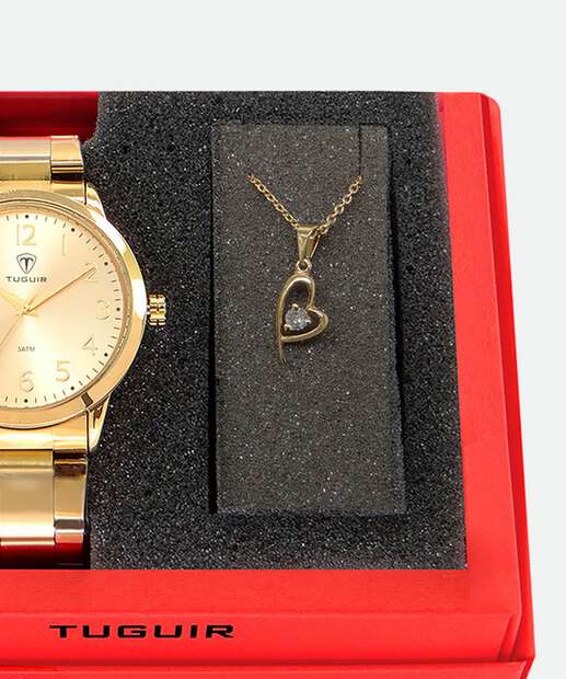 Kit Relógio Feminino Tuguir TG35001