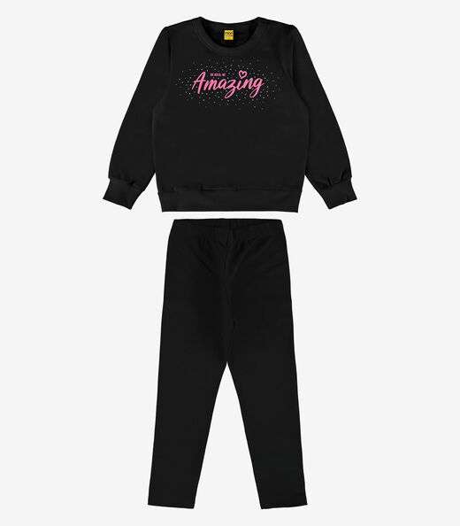 Image_Conjunto Infantil Blusão Com Legging Rovi Kids Preto