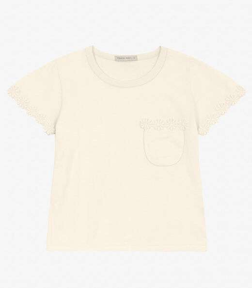 Blusa feminina Infantil em Meia Malha Trick Nick Off White