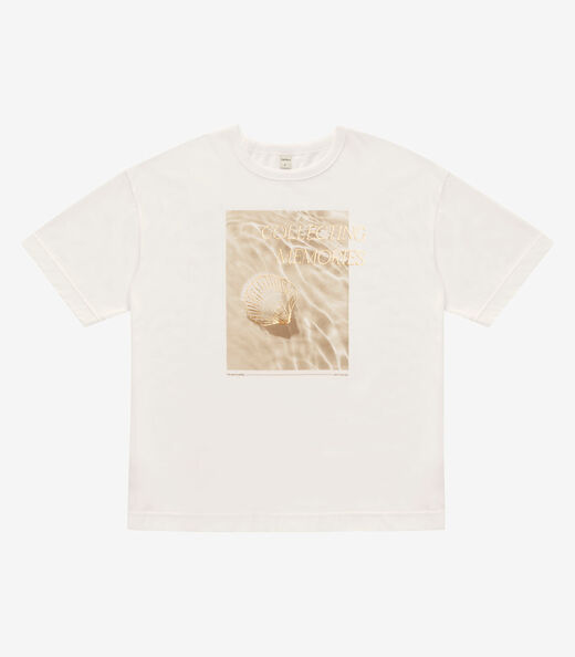 T- shirt Overzised Meia Malha Feminina Rovitex Bege