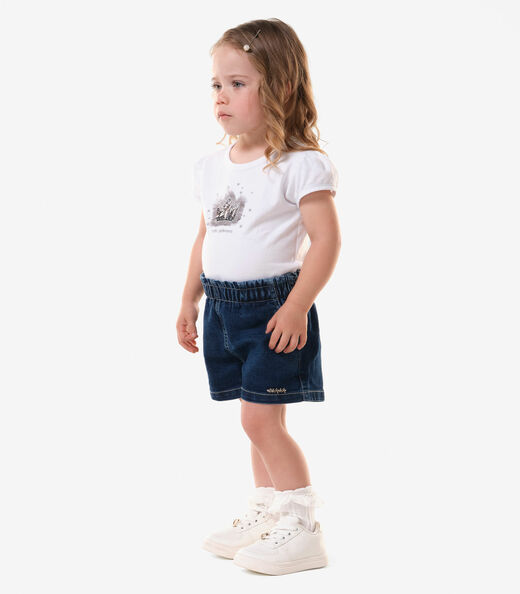 Conjunto Infantil Blusa Com Shorts Trick Nick Branco