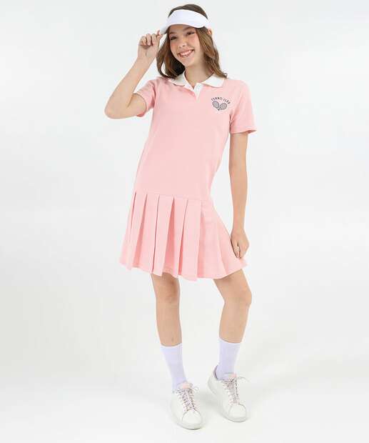 Image_Vestido Polo Juvenil Pregas Marisa Tam 10 a 16 Rosa
