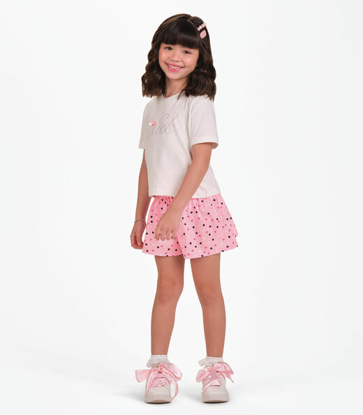 Conjunto Blusa com Shorts Menina Trick Nick Rosa