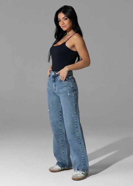 Calça Jeans Sawary Wide Leg Petit - 282915