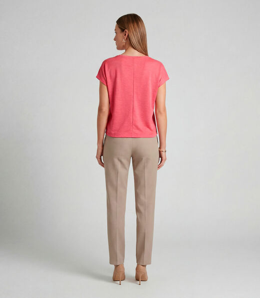 Blusa Feminina Recorte Na Costa Infinita Cor Rosa