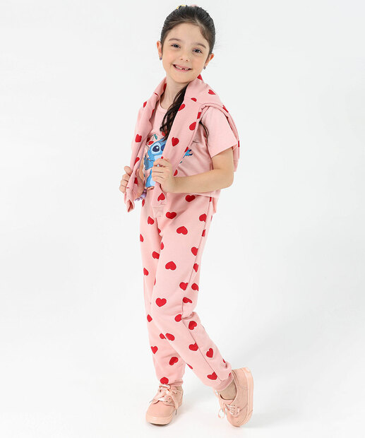 Image_Calça Infantil Moletom Tam 4 a 10 Rosa