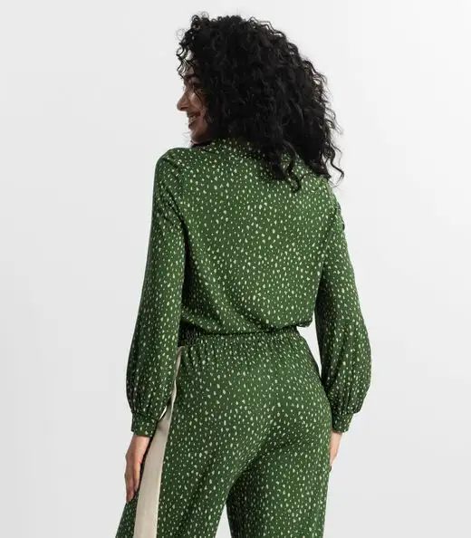 Camisa  Estampada Feminina Rovitex Verde