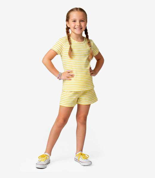 Conjunto Infantil Blusa com Shorts Select Amarelo