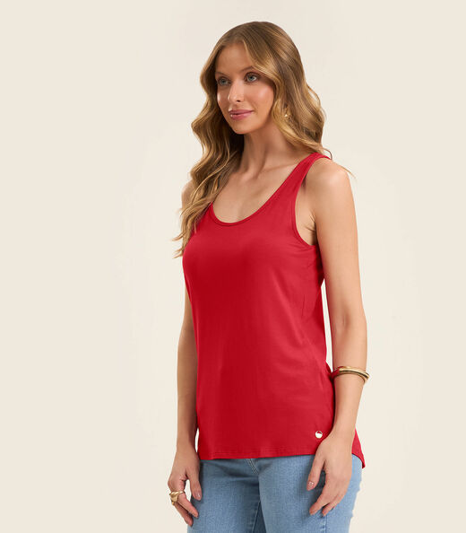 Regata Feminina Básica em Viscotorcion Rovitex Vermelho