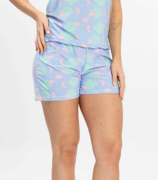 Short Doll Curto Feminino De Liganete Bella Ana Azul