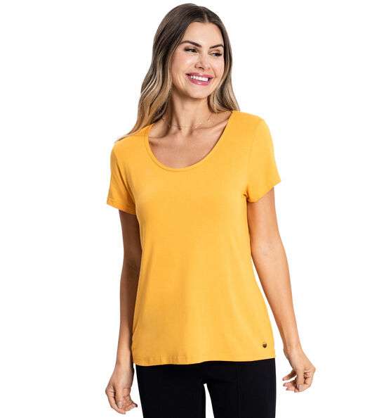 Image_Blusa Feminina Viscotorcion Básica Rovitex Amarelo