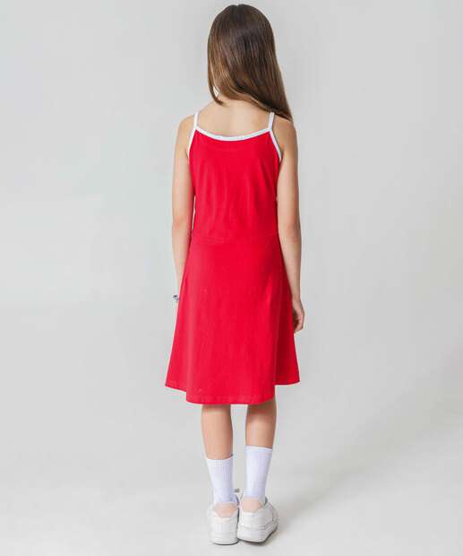 Vestido Juvenil Alças Finas Marisa 10 a 16 Vermelho