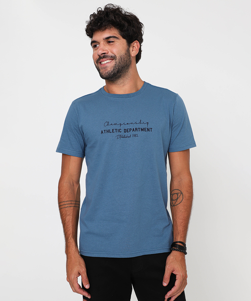 Image_Camiseta Masculina Estampa Frontal Marisa Azul
