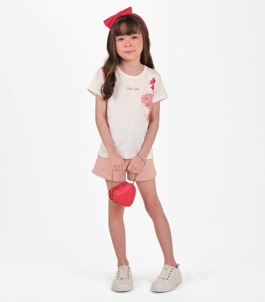 Conjunto Infantil Blusa com Shorts Trick Nick Bege