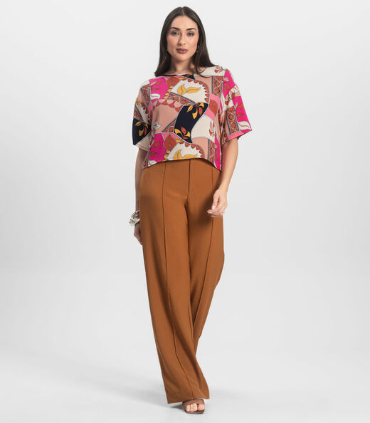 Blusa Feminina Estampada Infinita Cor Rosa