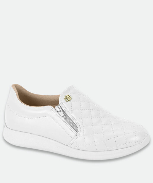 Image_Tênis Casual Feminino Matelassê Zíper Modare Branco