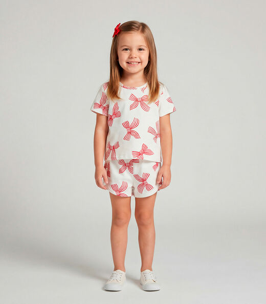 Conjunto Infantil Blusa e Shorts Select Bege